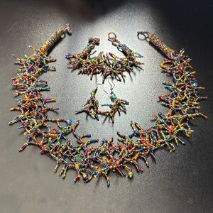 Multicolor Beaded Necklace Set